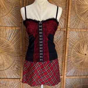 Red and Black Corset Top royal bones size small